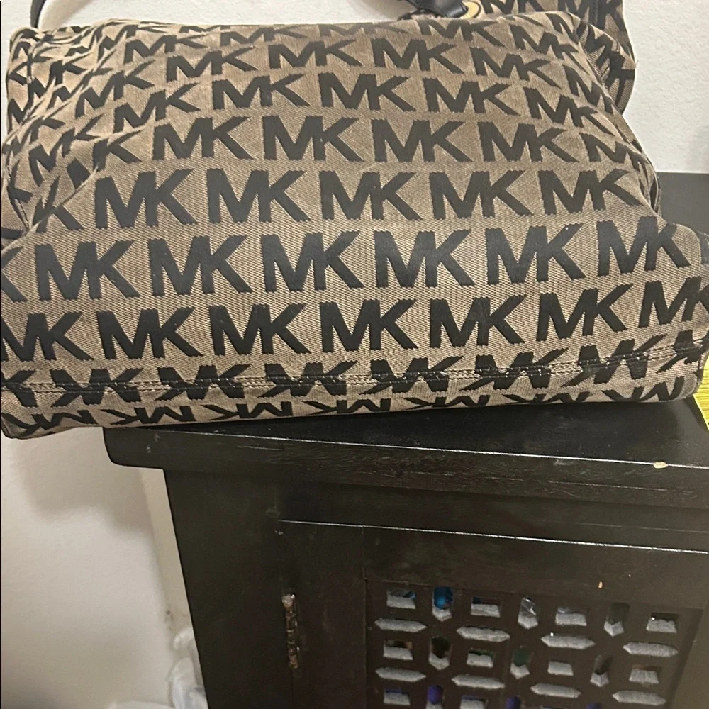 Michael Kors Black and Brown Logo Tote